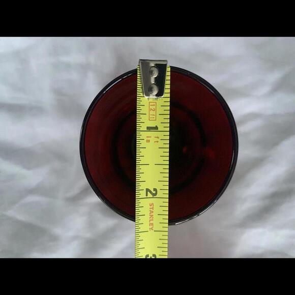 Anchor Hocking 1940's Lot of 2 Ruby Red Depression Glass 8 Ounce Juice Tumbler - Picture 5 of 10